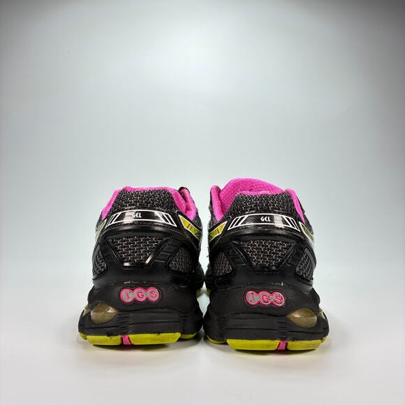 ASICS Gel Nimbus 14 Black Neon Green Trainers Running Shoes T291N Women's Size 9 - Picture 5 of 10